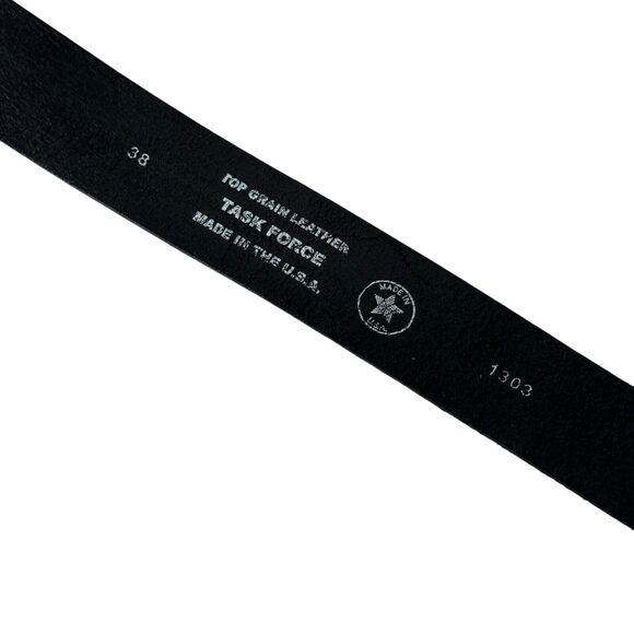 Task Force Genuine Top Grain Leather Belt Men Size 38 Black USA Made Work Casual - Picture 6 of 8